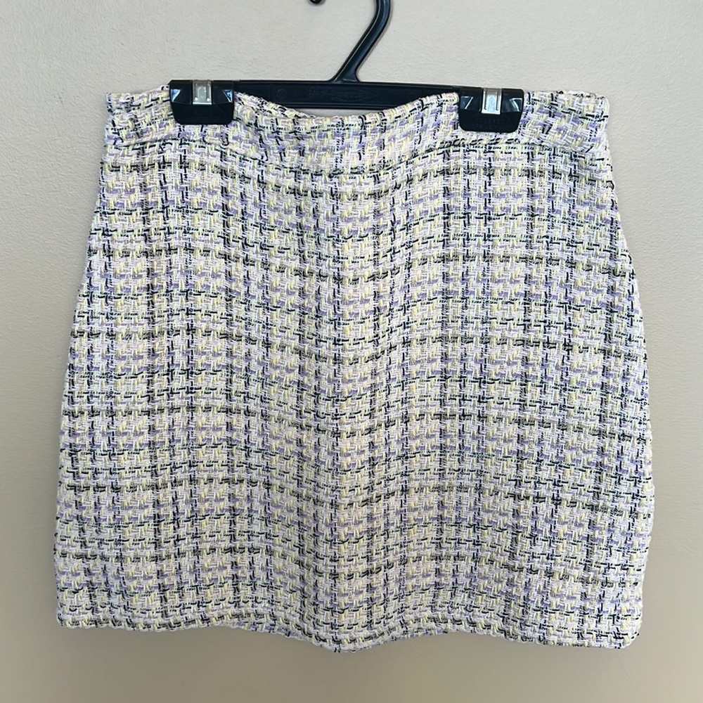 Plaid Knit Mini Skirt